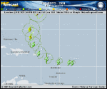 Tropical Storm Ernesto forecast track map as of National Hurricane Center discussion number 6