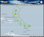 Tropical Storm Ernesto forecast track map as of National Hurricane Center discussion number 7