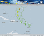 Tropical Storm Ernesto forecast track map as of National Hurricane Center discussion number 8