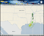 Tropical Storm Francine forecast track map as of National Hurricane Center discussion number 14