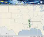 Tropical Depression  forecast track map as of National Hurricane Center discussion number 17