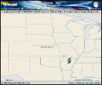 Tropical Depression  forecast track map as of National Hurricane Center discussion number 22