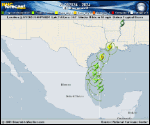 Tropical Depression  forecast track map as of National Hurricane Center discussion number 3