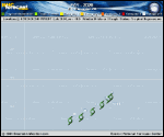 Tropical Storm Fay forecast track map as of National Hurricane Center discussion number 36