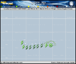 Tropical Storm Gordon forecast track map as of National Hurricane Center discussion number 13