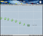 Tropical Depression Seven forecast track map as of National Hurricane Center discussion number 1