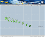 Tropical Depression Seven forecast track map as of National Hurricane Center discussion number 4