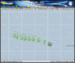 Tropical Depression Seven forecast track map as of National Hurricane Center discussion number 6