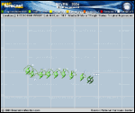 Tropical Depression Seven forecast track map as of National Hurricane Center discussion number 8