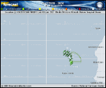 Tropical Depression  forecast track map as of National Hurricane Center discussion number 8