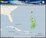 Tropical Storm Franklin forecast track map as of National Hurricane Center discussion number 19
