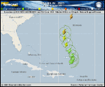 Tropical Storm Franklin forecast track map as of National Hurricane Center discussion number 23