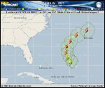 Hurricane Franklin forecast track map as of National Hurricane Center discussion number 30