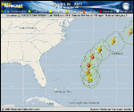 Hurricane Franklin forecast track map as of National Hurricane Center discussion number 32