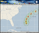 Hurricane Franklin forecast track map as of National Hurricane Center discussion number 33