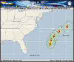 Hurricane Franklin forecast track map as of National Hurricane Center discussion number 35