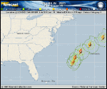 Hurricane Franklin forecast track map as of National Hurricane Center discussion number 36