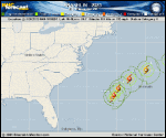 Hurricane Franklin forecast track map as of National Hurricane Center discussion number 37