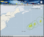 Hurricane Franklin forecast track map as of National Hurricane Center discussion number 46