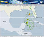 Tropical Storm Helene forecast track map as of National Hurricane Center discussion number 7