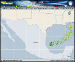 Tropical Depression Nine forecast track map as of National Hurricane Center discussion number 2