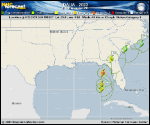 Hurricane Idalia forecast track map as of National Hurricane Center discussion number 14