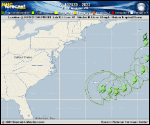 Tropical Depression  forecast track map as of National Hurricane Center discussion number 26