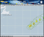 Hurricane Isaac forecast track map as of National Hurricane Center discussion number 12