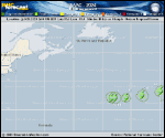 Tropical Storm Isaac forecast track map as of National Hurricane Center discussion number 3