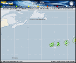 Tropical Storm Isaac forecast track map as of National Hurricane Center discussion number 5