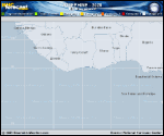 Tropical Storm Josephine forecast track map as of National Hurricane Center discussion number 1