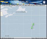 Tropical Depression  forecast track map as of National Hurricane Center discussion number 15