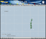 Tropical Depression Joyce forecast track map as of National Hurricane Center discussion number 14