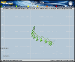 Tropical Storm Joyce forecast track map as of National Hurricane Center discussion number 2