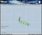 Tropical Storm Joyce forecast track map as of National Hurricane Center discussion number 3