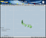 Tropical Storm Joyce forecast track map as of National Hurricane Center discussion number 4