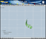 Tropical Storm Joyce forecast track map as of National Hurricane Center discussion number 7