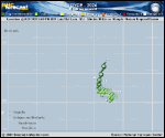 Tropical Storm Joyce forecast track map as of National Hurricane Center discussion number 8