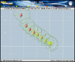 Hurricane Kirk forecast track map as of National Hurricane Center discussion number 10