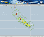 Hurricane Kirk forecast track map as of National Hurricane Center discussion number 11