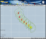 Hurricane Kirk forecast track map as of National Hurricane Center discussion number 12