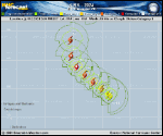 Hurricane Kirk forecast track map as of National Hurricane Center discussion number 14