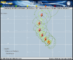 Hurricane Kirk forecast track map as of National Hurricane Center discussion number 19