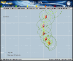 Hurricane Kirk forecast track map as of National Hurricane Center discussion number 21