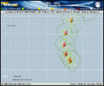 Hurricane Kirk forecast track map as of National Hurricane Center discussion number 22