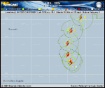 Hurricane Kirk forecast track map as of National Hurricane Center discussion number 23