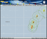 Hurricane Kirk forecast track map as of National Hurricane Center discussion number 27