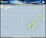 Hurricane Kirk forecast track map as of National Hurricane Center discussion number 29