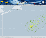 Hurricane Kirk forecast track map as of National Hurricane Center discussion number 31