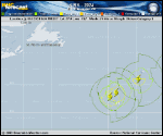 Hurricane Kirk forecast track map as of National Hurricane Center discussion number 32